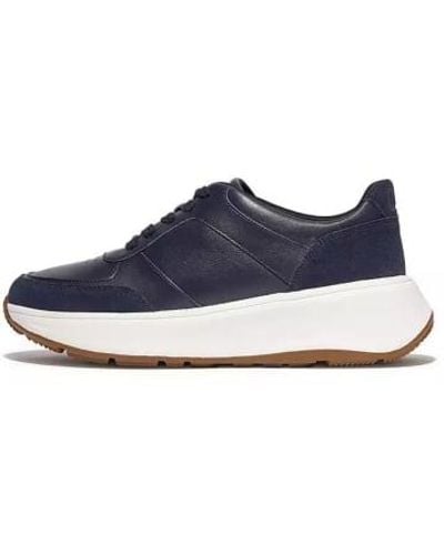 Fitflop F-mode Leather/suede Flatform Sneaker Midnight Navy Navy, 3 - Blue