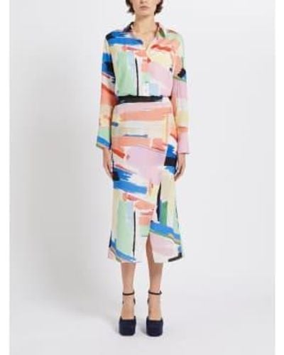Marella Losanna Abstract Print Dress Size 12 Col Multi - Blu