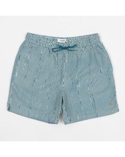 Farah Colbert optical print swim shorts in grün - Blau