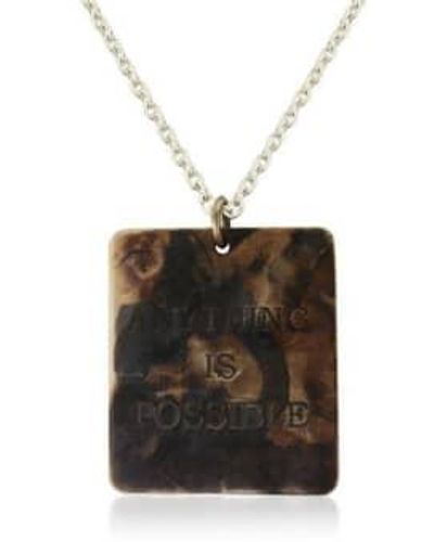 WINDOW DRESSING THE SOUL Square Silver Anything Is Possible Necklace Is Rose Gold/silver - Black