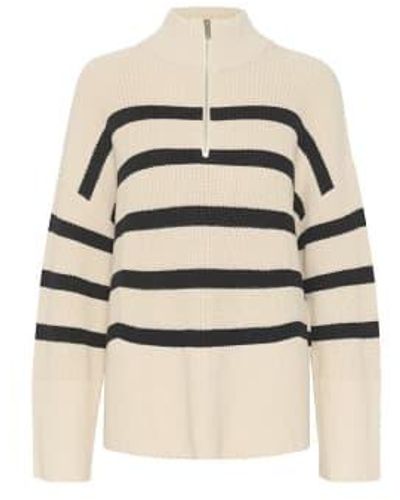 Part Two Rajana Organic Cotton Knitted Pullover Or Whitecap Stripe - Neutro