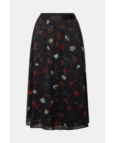 Esprit Floral Midi Skirt 36 - Black