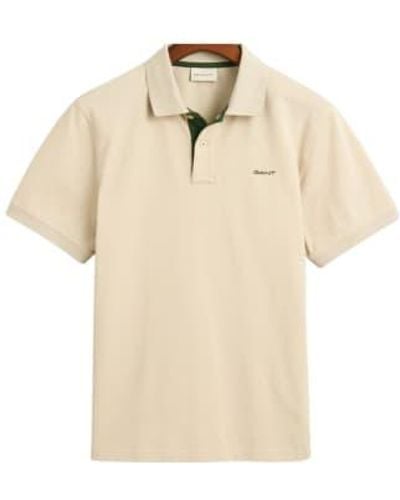 GANT Contrast Piqué Polo Shirt M Beige - Natural