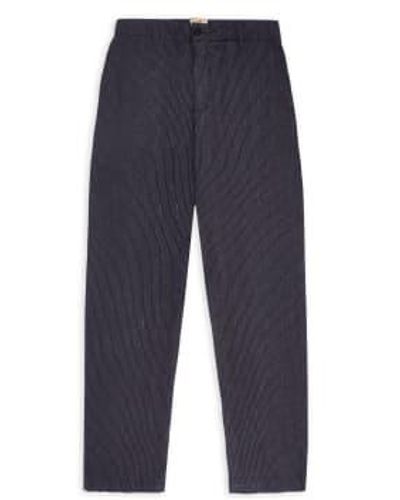 Burrows and Hare Linen Trouser Stripe Navy 30 - Blue