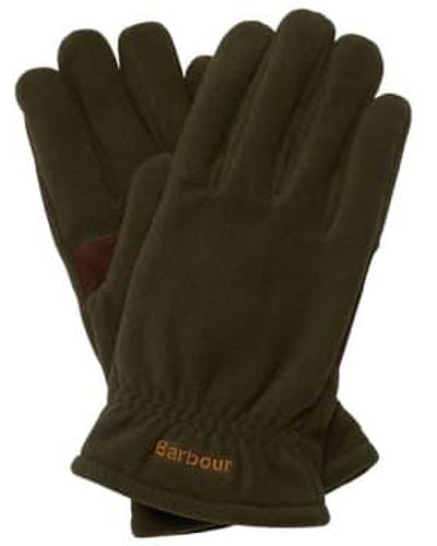 Barbour Coalford Fleece Gloves Olive Medium - Green