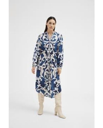GUSTAV Hali Printed Midi Dress - Blu