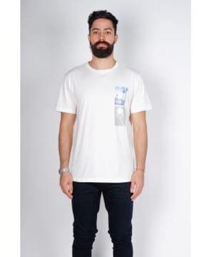 Antony Morato Camiseta impresa retrato palma crema - Blanco