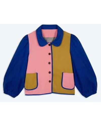 Lowie Cotton Drill Colourblock Jacket S - Blue