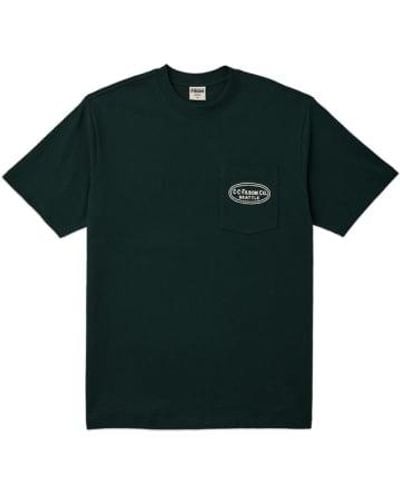 Filson Ss Embroidered Pocket T-shirt Fir Oval Small - Green
