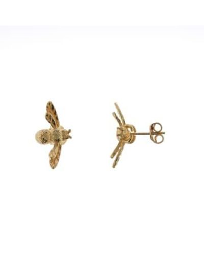 CollardManson 925 Silver Bee Earrings - Metallic