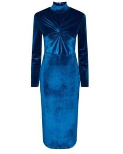 Y.A.S Novella High Neck Dress Xs - Blue