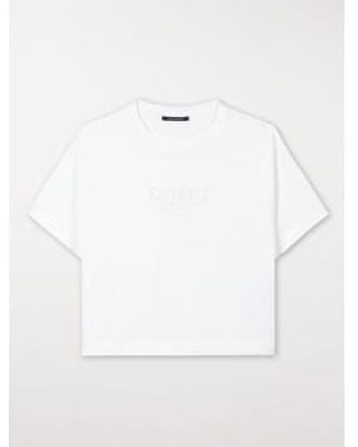 Luisa Cerano T-shirt With Embroidery Uk 8 - White