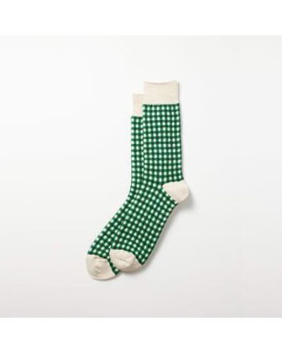 RoToTo Gingham Check Socks - Verde
