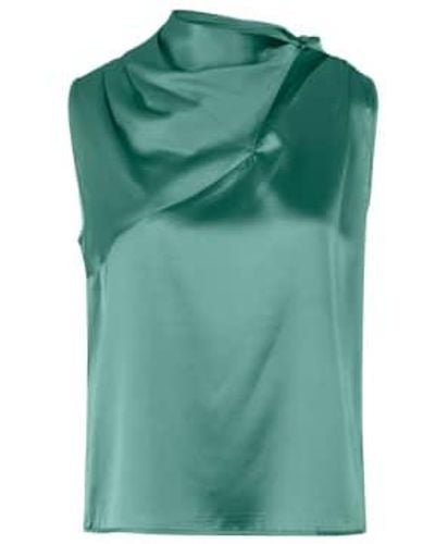 Rosemunde Silk Bow Tie Top - Verde