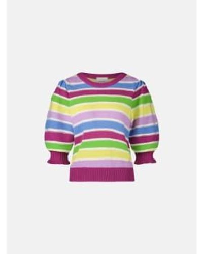 FABIENNE CHAPOT Multi Roberta Striped Pullover Uk 10 - Pink