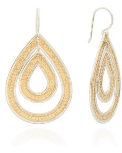 Anna Beck Classic Large Open Teardrop Earrings Plated - Metallic