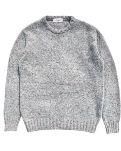 Fresh Suéter lana cuello bruce tripulación gris