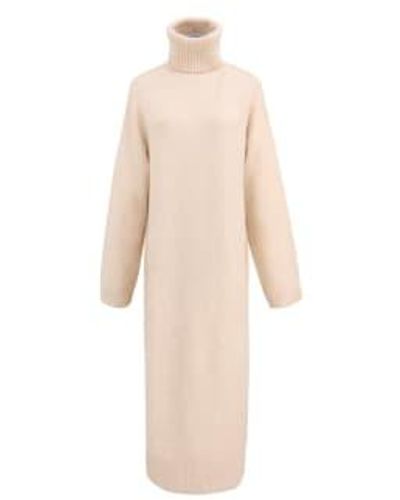 FRNCH Polo Neck Knitted Dress - Natural
