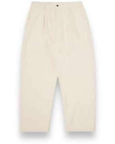 Universal Works Pleated Track Pant 30250 Recycled Cotton Ecru 28 - Natural