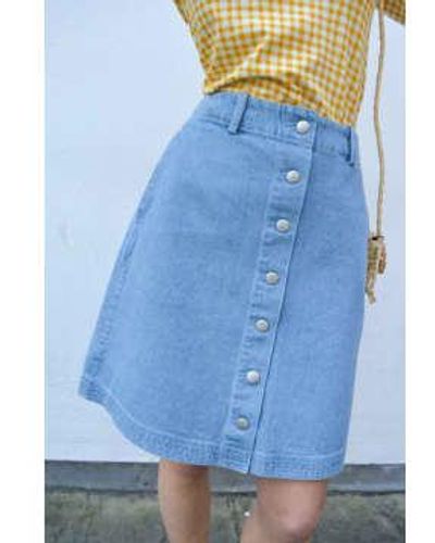 Numph Nilla Light Denim Skirt - Blue