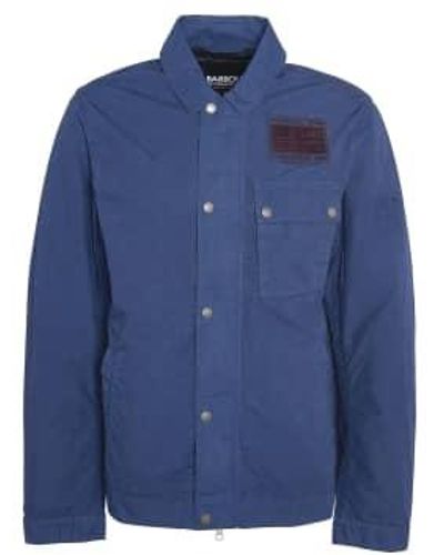 Barbour International Workers Casual Jacket Washed Cobalt - Blue