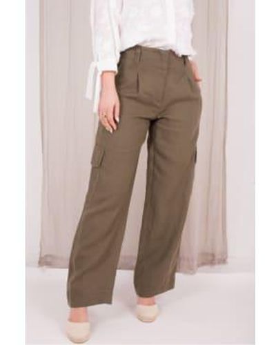 Riani Olive Cargo Pant 10 - Brown