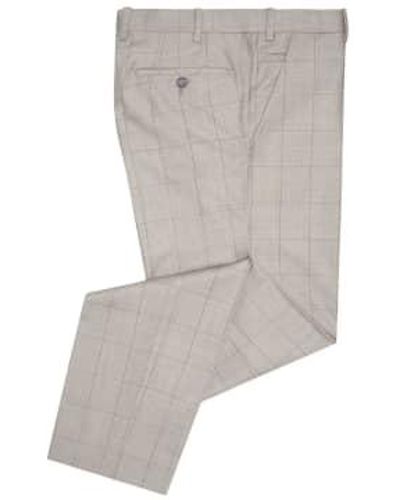 Remus Uomo Lucian Windowpane Check Suit Trouser - Grigio