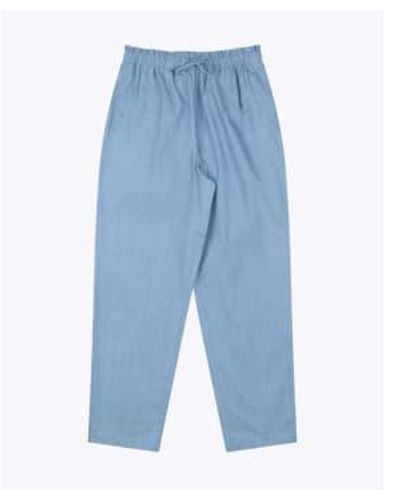 Wemoto Lou Chambray Paper Bag Easy Trousers Xs - Blue