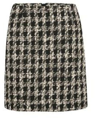 Inwear Winni Checked Woven Skirt Dk 36 Uk 10 - Black