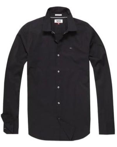Tommy Hilfiger Camiseta manga larga elástica con banra Original negra - Azul
