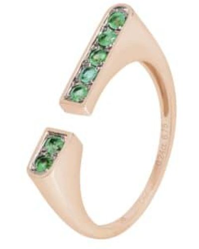 Cabirol Open Alliance Ring Gold And Green Grenats 52 - Metallic