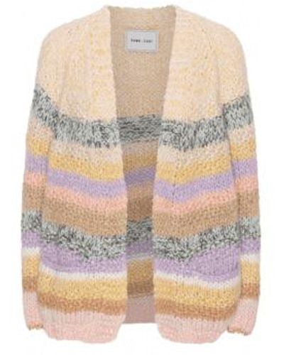 DAWNxDARE Mars Lilac Multi-stripe Knitted Cardigan S - Natural