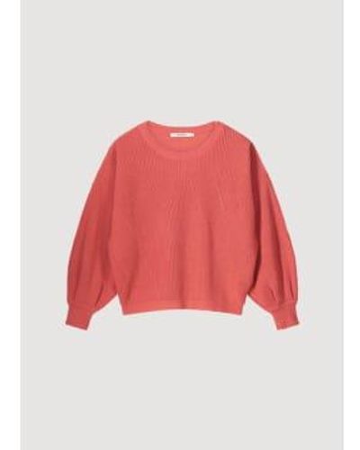 Summum Balloon Sleeve Knit Bright Coral S - Red