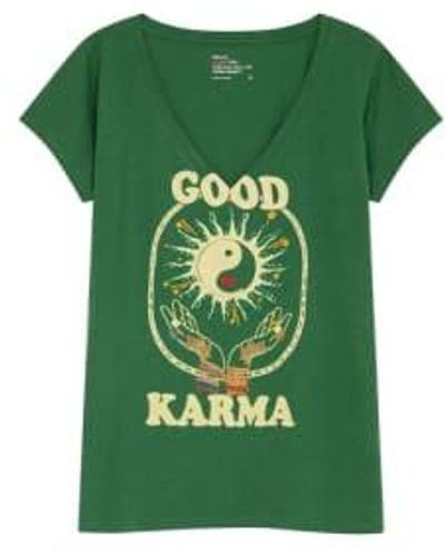 Leon & Harper Camiseta 'Tonton Good Karma' - Verde