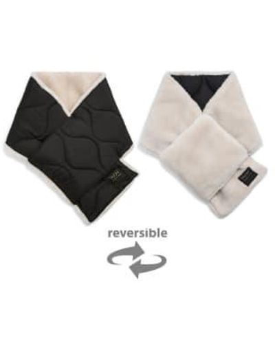 Taion Military Reversible Down Scarf /cream Os - Black