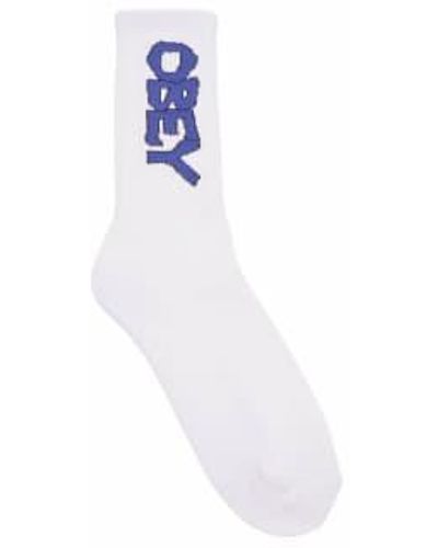 Obey Offline Socks One Size - White