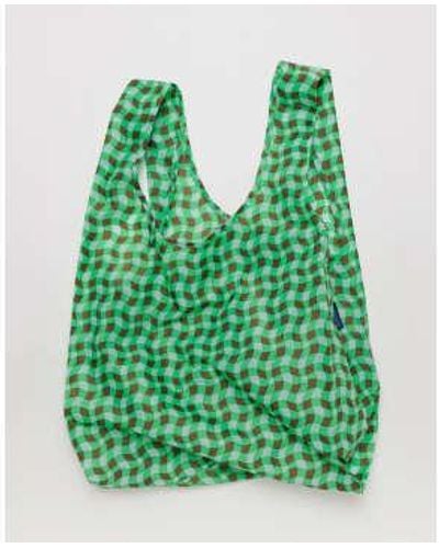 BAGGU Standard Bag Wavy Gingham Os - Green