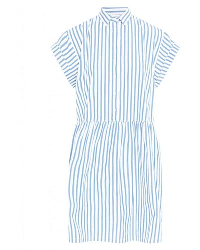 Cashmere Fashion 0039italy Linen Dress Leonie - Blue