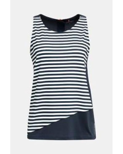 Esprit Jersey Exercise Top With Stripes M - Blue