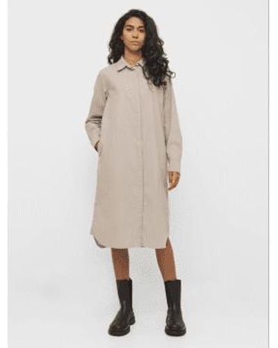 Knowledge Cotton 2200035 Corduroy Mid Lenght Shirt Dress Light Feather Xs - Natural