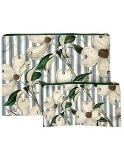 Vanilla Fly Floral Stripe Velvet Bag *25% Off Medium - Green