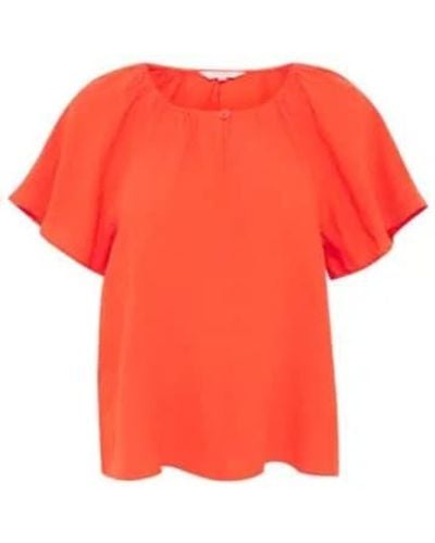 Part Two Georgiana blusa lino mandarín rojo - Naranja