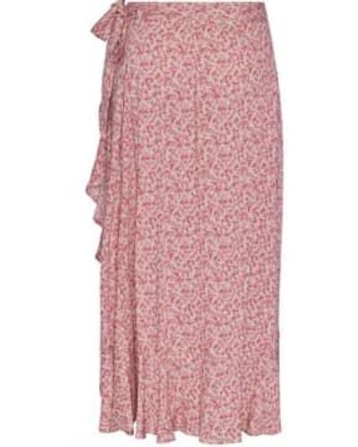 Y.A.S Alira Long Wrap Skirt Irish Cream Xs - Pink