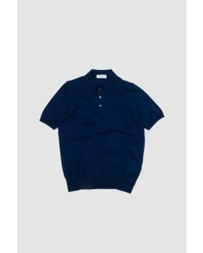 Gran Sasso Poloshirt aus frischer baumwolle in dunkelblau