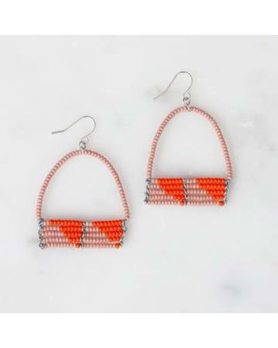 Bohemia Designs Boucles d'oreilles en perles sérums roses et orange - Blanc