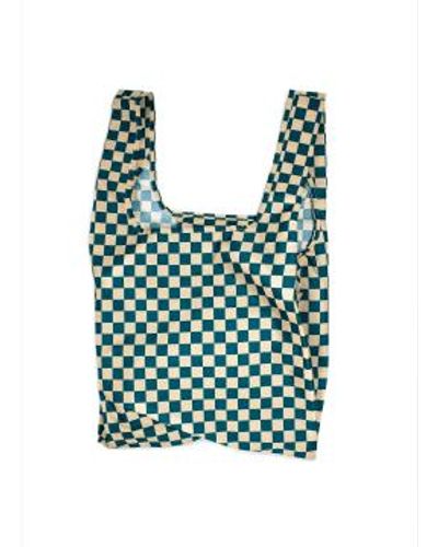 Kind Bag Reusable Medium Shopping Checkerboard - Blue