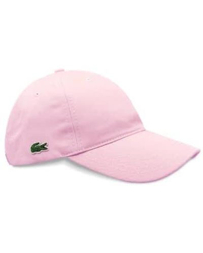 Lacoste Rk4709 Embroidered Cotton Cap One Size - Pink