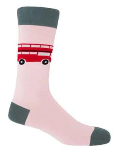 Peper Harow Chaussettes bus rose londoniennes