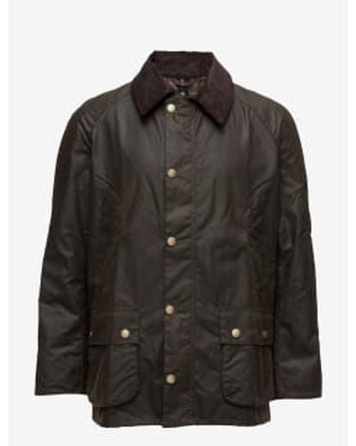Barbour Ashby Wax Jacket Olive - Negro