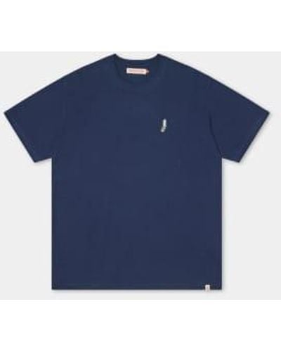Revolution Navy Melange 1366 Pho Loose T Shirt L - Blue